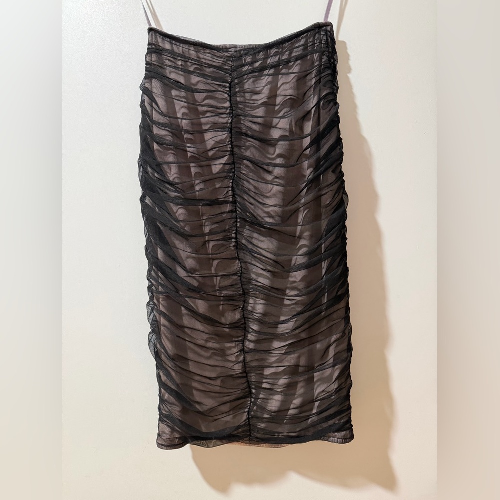 House Of Cb Leonela Skirt Ruched Mesh Small - Picture 3 of 7